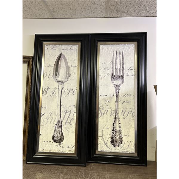 LARGE Fork and Spoon Art Prints Wall Decor 58" x 25"