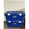 Image 2 : Lot of 2 Rubbermaid Hinged Tote Bins Lockable ToteLocker