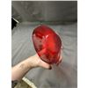 Image 4 : Pair of Art Glass Blown Glass Decoratons Green and Red 7x12" Unmarked