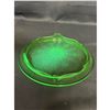 Image 1 : Vintage Uranium Glass Depression Glass Cake Plate Server 10"