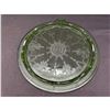 Image 2 : Vintage Uranium Glass Depression Glass Cake Plate Server 10"