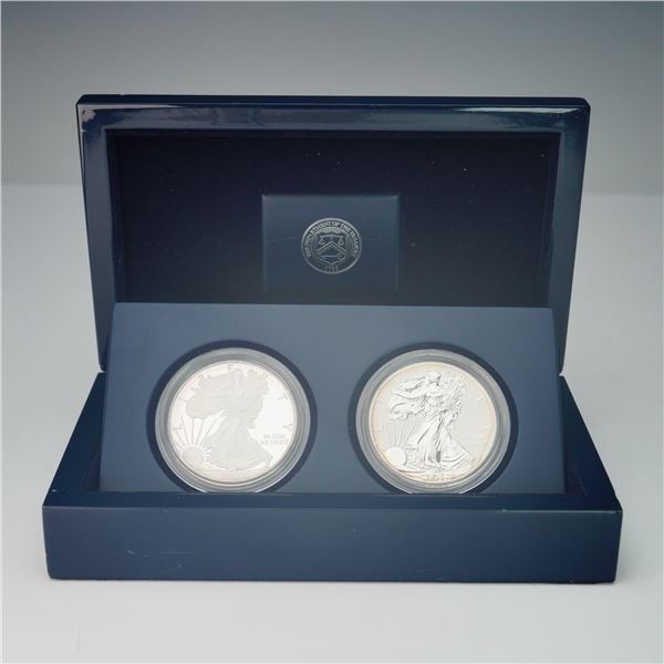 2012-S American Silver Eagle 2 Coin Set 75th Anniv Proof & Reverse Proof