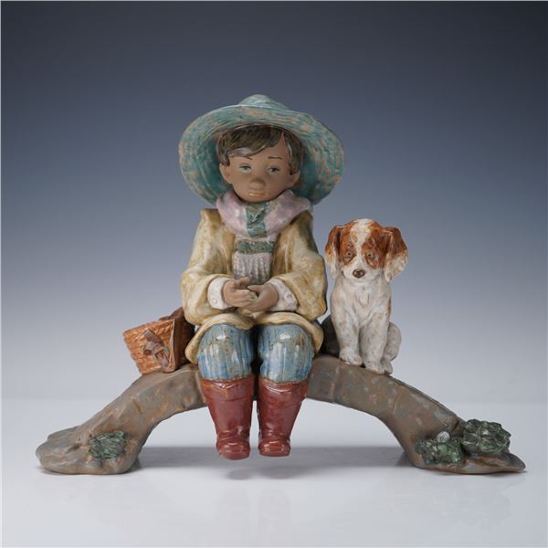 Lladro Porcelain Figurine, The Old Fishing Hole 1012237