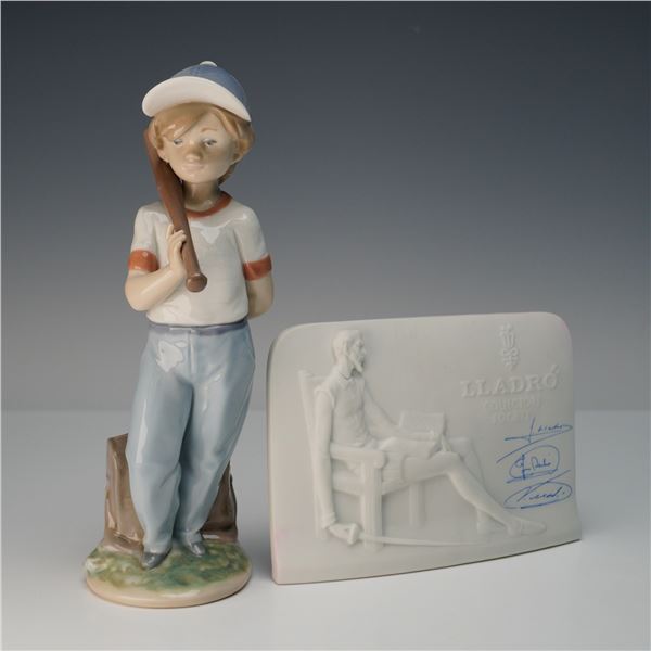 Lladro Porcelain Society Plaque and Figurine