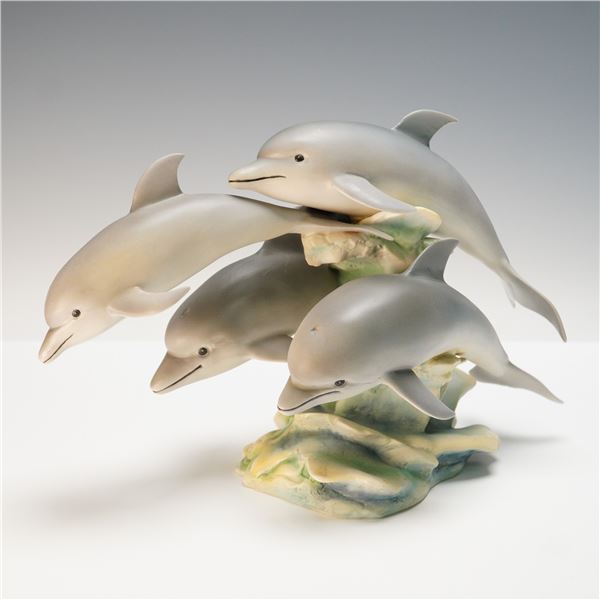 Boehm Porcelain Sculpture, Bottle-nosed Dolphins 10083