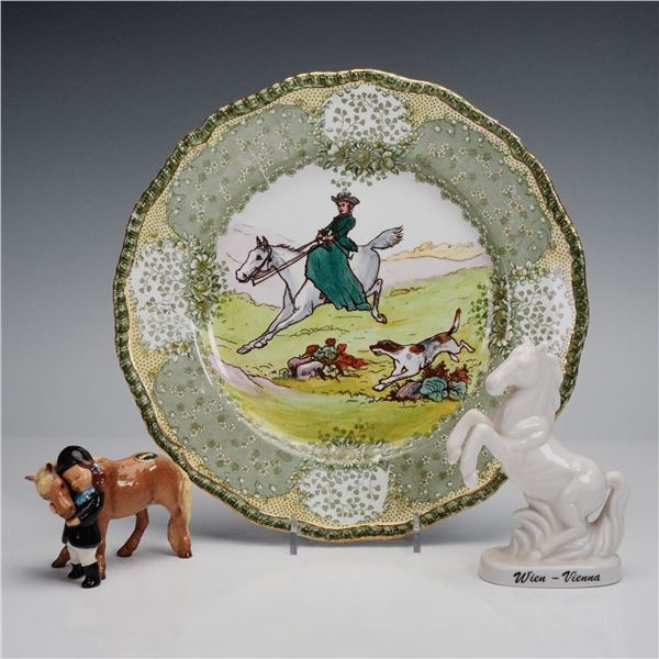 3pc Royal Doulton and Hagen Renaker Equestrian Collectibles