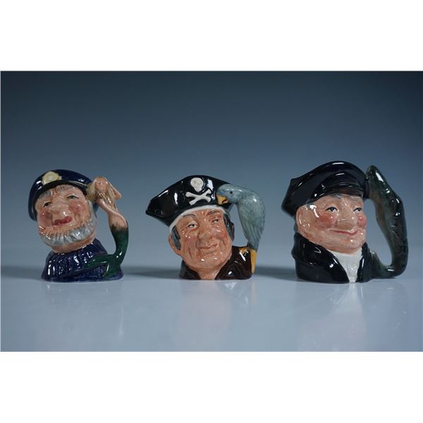 3pc Royal Doulton Character Jug Set, Sea Characters