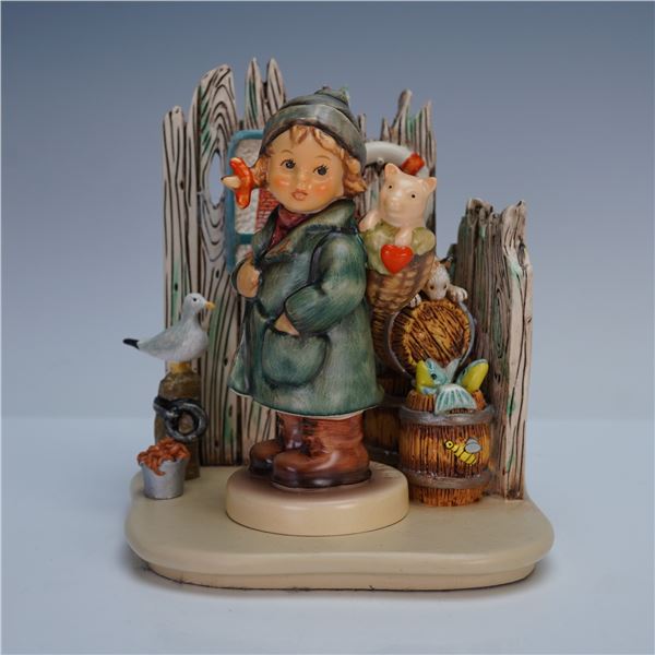 2pcGoebel Hummel Figurine, Fishermans Feast Hummelscape