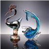 Image 1 : 2pc Art Glass Sculptures, Spoonbill and Fish