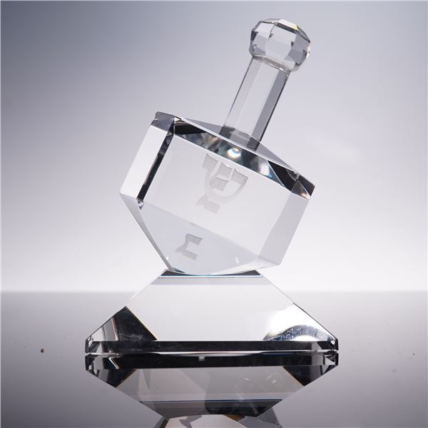 2pc Badash Crystal Dreidel Figurine with Stand
