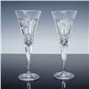 Pair of Waterford Millennium Crystal Champagne Flutes