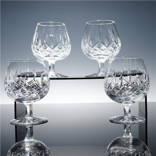 4pc Waterford Crystal Brandy Glasses, Lismore