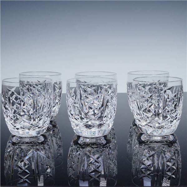 6pc Waterford Glengarriff Crystal Whiskey Tumblers