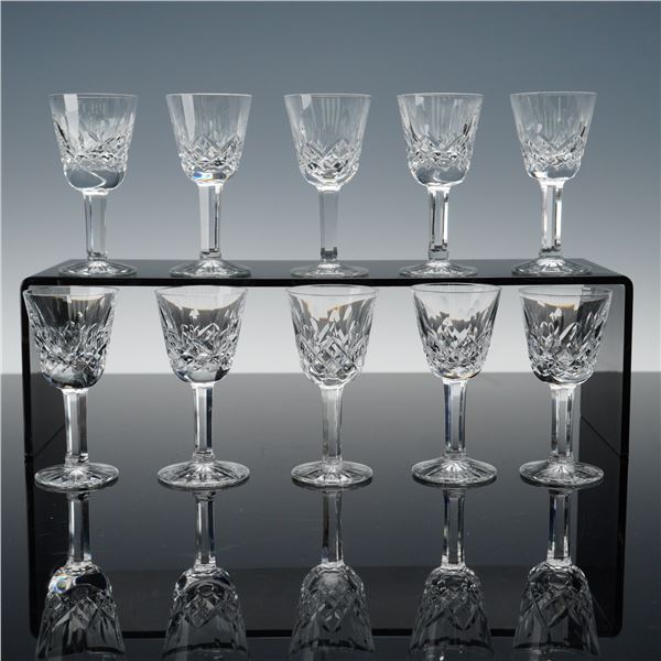 10pc Waterford Crystal Cordial Glasses Lismore