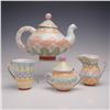 4pc MacKenzie-Childs Ceramic Tea Set for One with Lids