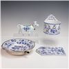 4pc Porcelain Bavaria Kitchen Ware, Blue and White Onion Pattern