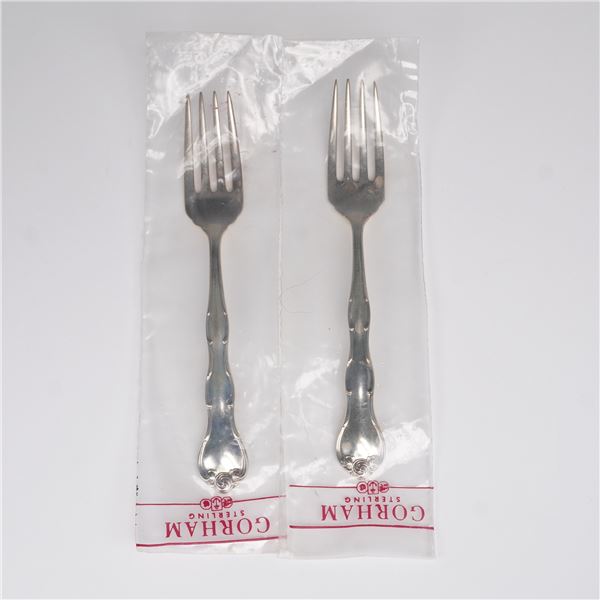 2pc Gorham Rondo Sterling Silver Salad Forks