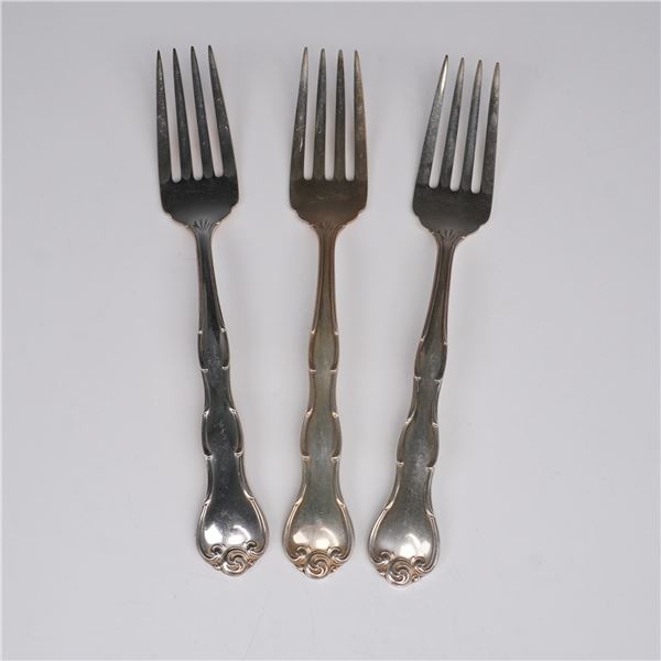 3pc Gorham Sterling Silver Salad Forks, Rondo