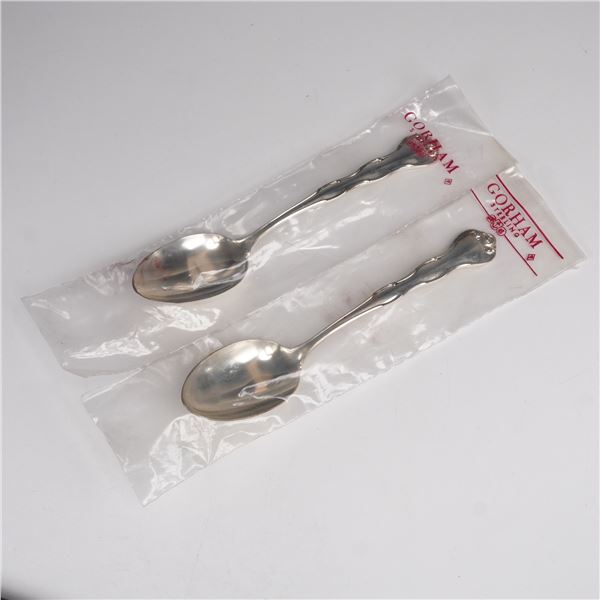 2pc Gorham Sterling Silver Rondo Pattern Oval Soup Spoons