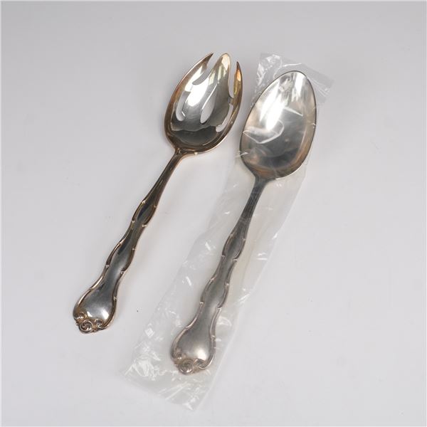 2pc Gorham Sterling Silver Rondo Pattern Tablespoon and Pierced Tablespoon