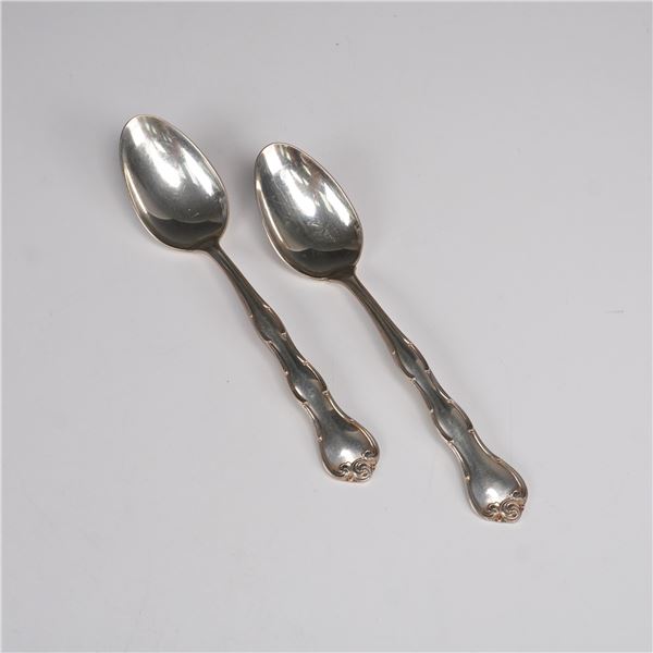 2pc Gorham Sterling Silver Rondo Pattern Teaspoons