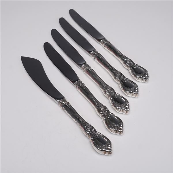 5pc Towle Charlemagne Sterling Handle Knives