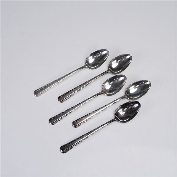 5pc Towle Sterling Silver Demitasse Spoons, Candlelight Pattern