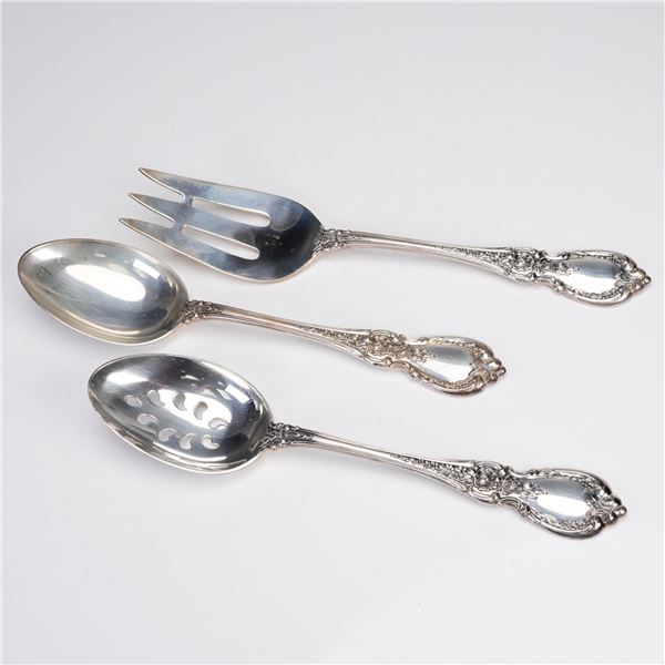 3pc Towle Charlemagne Sterling Silver Serving Utensils