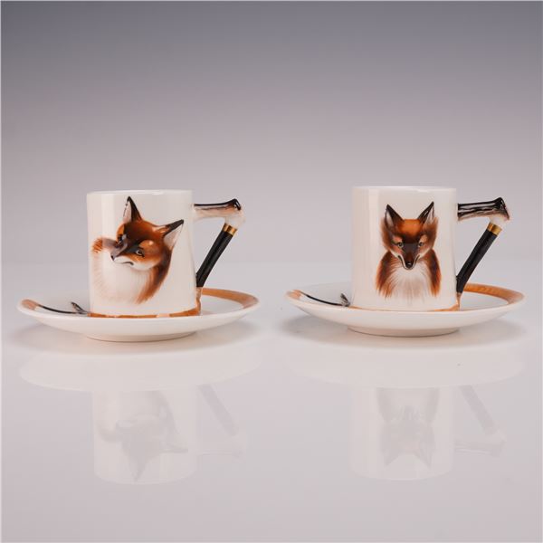 4pc Royal Doulton Bone China Cup & Saucer Sets, Reynard the Fox