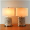 Image 1 : Pair of Shell Inlay Table Lamps with Shades