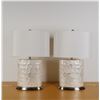 Image 2 : Pair of Shell Inlay Table Lamps with Shades