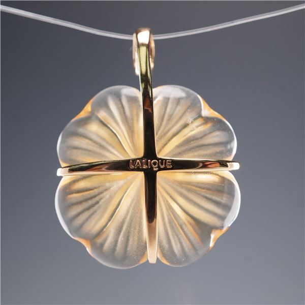Lalique Crystal Flower Pendant
