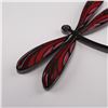 Image 2 : Lalique Metal Dragonfly Pendant with Red and Pink Enamel Wings