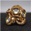 Image 1 : Lalique Gold-Plated Ring with Iridescent Cabochons