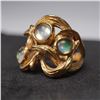 Image 2 : Lalique Gold-Plated Ring with Iridescent Cabochons