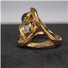 Image 3 : Lalique Gold-Plated Ring with Iridescent Cabochons