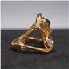 Image 5 : Lalique Gold-Plated Ring with Iridescent Cabochons