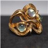 Image 6 : Lalique Gold-Plated Ring with Iridescent Cabochons