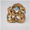Image 7 : Lalique Gold-Plated Ring with Iridescent Cabochons