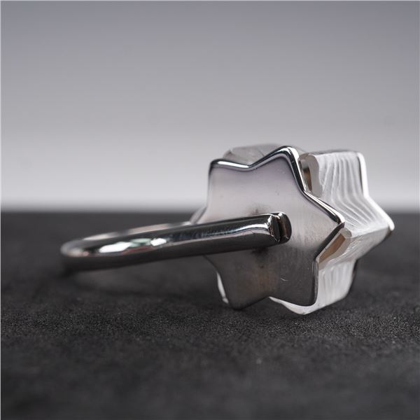 Lalique Astrid Star Crystal Sterling Silver Spinner Ring