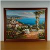 Image 1 : Antonio di Viccaro, Large Oil on Canvas, Mediterranean Coastline, Signed