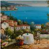 Image 2 : Antonio di Viccaro, Large Oil on Canvas, Mediterranean Coastline, Signed
