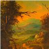Image 2 : Hudson River School Inspired Oil on Canvas, Golden Hour Landscape, Signed