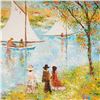 Image 3 : Silenne, Original Oil on Canvas, French Riverside Sailing, Signed