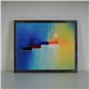 Image 3 : Pair of Acrylic on Canvas Paintings, Atmospheric Abstractions, Signed Mayer