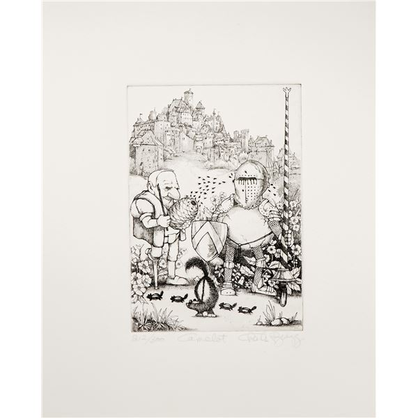 Charles Bragg, Camelot, Limited Edition Etching, Signed and Numbered