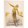 Image 1 : Grant B Hillman, Lithograph on Paper, Balancing on Rails, Signed & Numbered