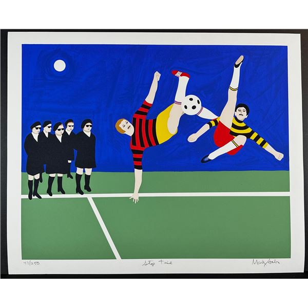 Mark Sabin (1936) Screenprint Stop Time (Soccer) signed