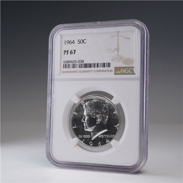 1964 Kennedy Half Dollar Silver Dollar Coin NGC Graded PF 67