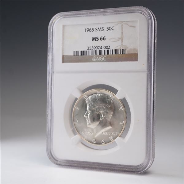 1965 SMS Kennedy Half Dollar Coin NGC Graded MS 66